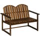 image 2 of Outsunny Outdoor Wooden Garden Bench, Patio Loveseat Chair with Slatted Backrest and Smooth Armrests for Two People, for Yard, Lawn, Porch, Carbonised Finish