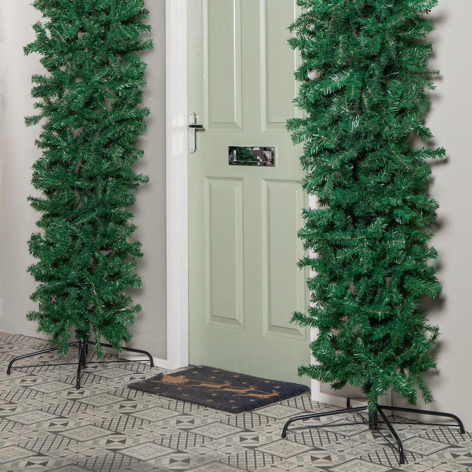 image 1 of 8ft (2.50m) Samuel Alexander Single Door Plain Green Christmas Tree Arch with 2000 Tips