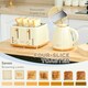 image 4 of HOMCOM Kettle and Toaster Set 1.7L Rapid Boil Kettle & 4 Slice Toaster Beige