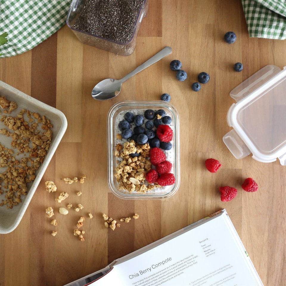 image 1 of Harbour Housewares Glass Food Storage Containers with Lids - 370ml - Pack of 2