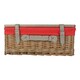 image 4 of 41cm Antique Wash Red Lined Willow Empty Picnic Basket with Pinewood Lid | Brown | Brown | M | 1