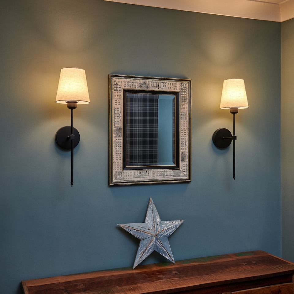 image 1 of Omniance Monaco Rechargeable Wireless Wall Lights with Remote | Clear | Brass