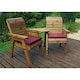 image 1 of Wooden Love Seat With 2x Chair Cushion Burgundy & 1x Fitted Cover
