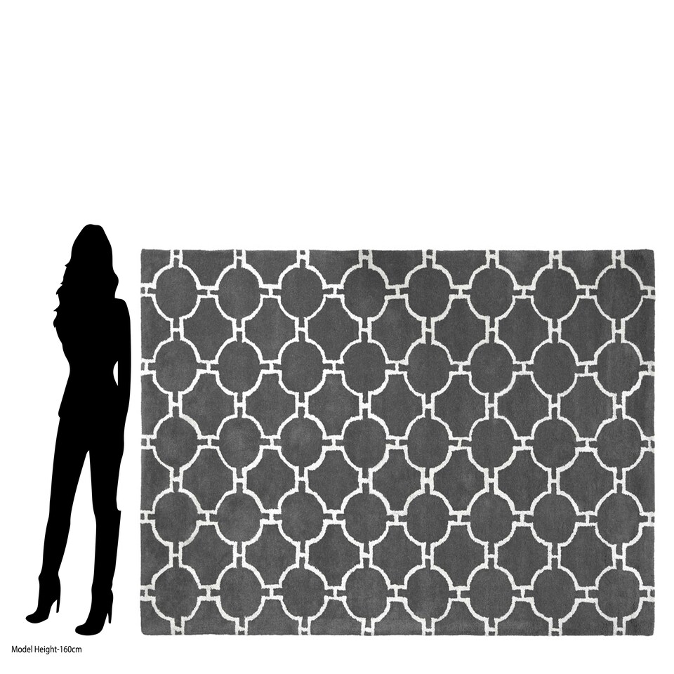 image 1 of Interiors by Premier Multicoloured Hand Tufted Small Rug, Geometric Pattern Wool Cotton Blend Rug, Soft Underfoot Modern Area Rug Multi