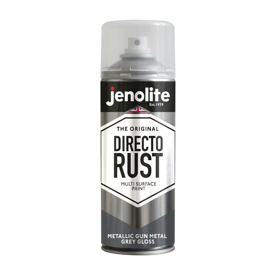 image 1 of Jenolite Directorust Metallic Gloss Primer Paint - Gun Metal Grey - 400ml Spray Can