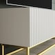 image 5 of TV Unit 100cm White Matt with Fluted Fronts and Gold Legs White