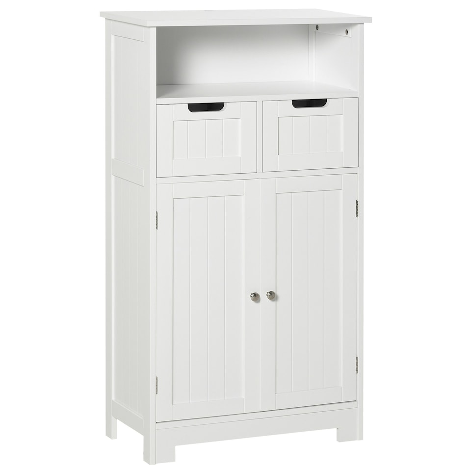 image 1 of kleankin Bathroom Storage Cabinet with Adjustable Shelf and Removable Drawers