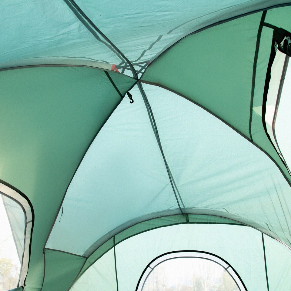 image 1 of Outsunny 5 Man Camping Tent, 3000mm Hiking Shelter, Dark Green