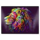 image 1 of lion's head on a purple background in popart style Designer Glass Chopping Board | Multi