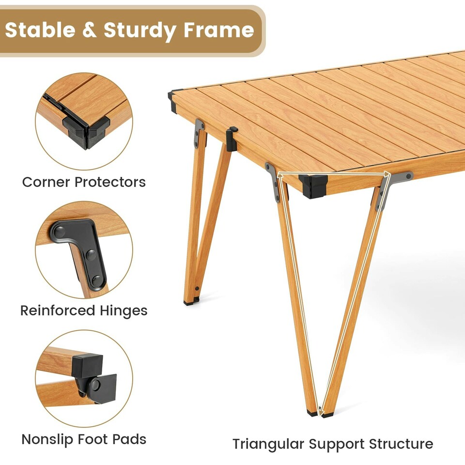 image 1 of COSTWAY Folding Camping Table Picnic Table w/ Storage Bag N/A