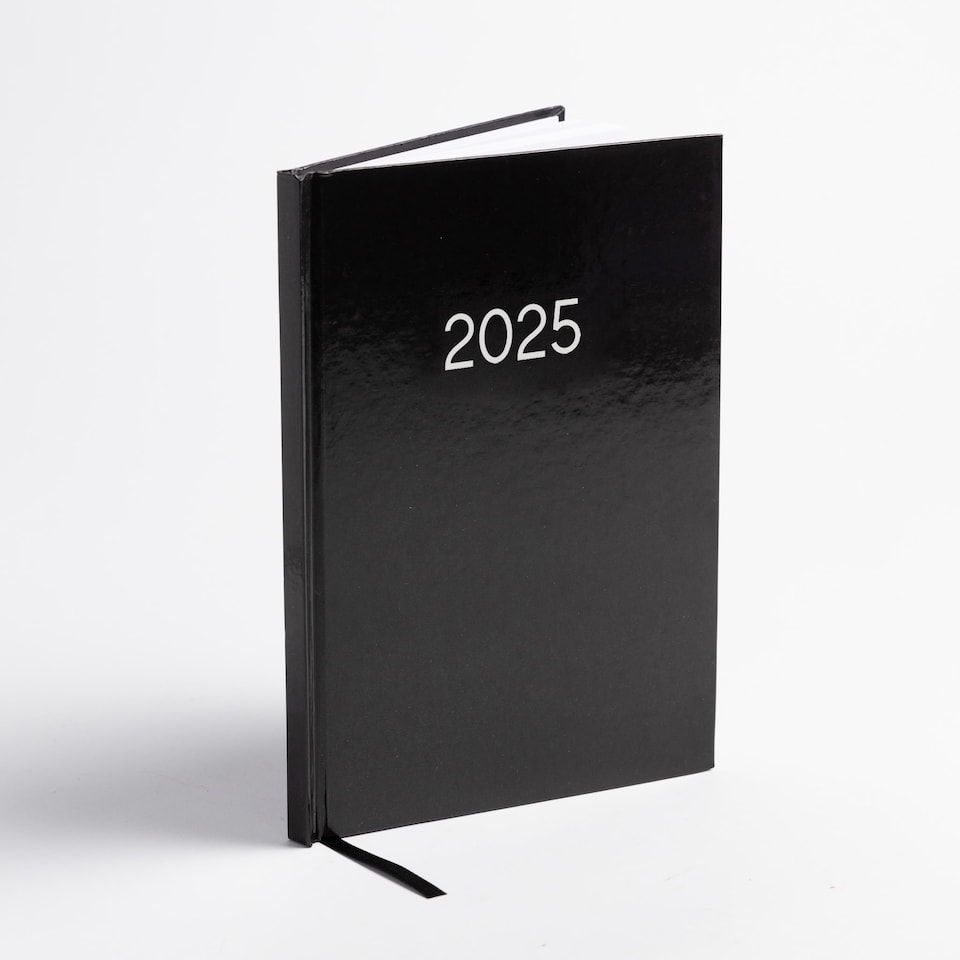 image 1 of 2027 Diary A5 Week to View - Hardback Planner Organiser with Ribbon Bookmark - Weekly Appointment Journal Notebook (Black) | Black | Black