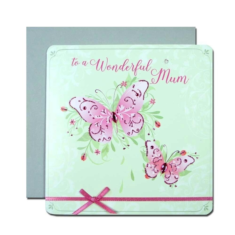 image 1 of Second Nature Handmade Unique Mother's Day Greeting Card Butterflies