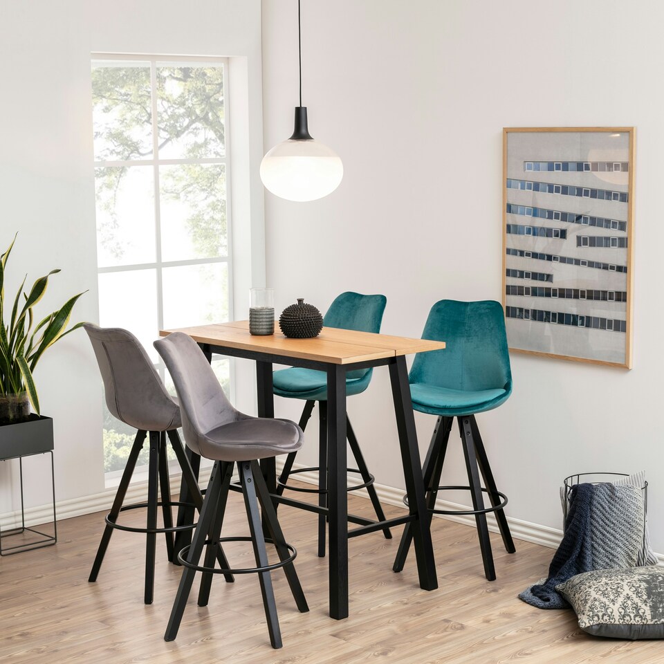 image 1 of Chara Bar Table in Black & Oak