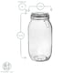 image 3 of Argon Tableware Glass Storage Jars with Labels - 2 Litre - Orange Seal - Pack of 6