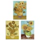 image 1 of Set of 3 Van Gogh Sunflowers Yellow Orange Classic A4 Wall Art Prints | Yellow