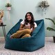 image 3 of icon Natalia Velvet Adults Bean Bag Armchair, Ready Filled Large Beanbag Teal Green