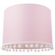 image 1 of Cute and Modern Pink Cotton 10" Lamp Shade with Small White Woolly Pom Poms | Pink | Pink | 1