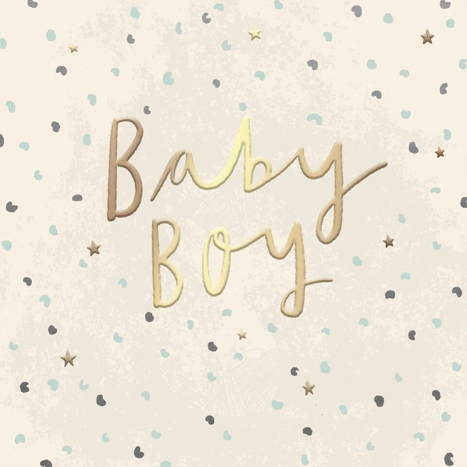 image 1 of Stunning Luxury Foiled New Baby Boy Birth Congratulations Card