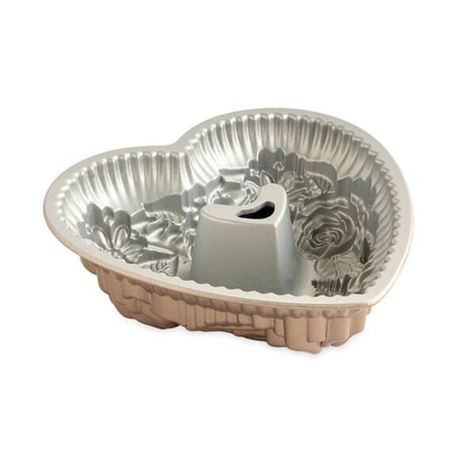 image 1 of Nordic Ware Toffee Floral Heart Cake Pan