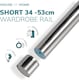 image 2 of House of Home Extendable Wardrobe Pole 34-53CM Adjustable Rail Hanger Steel Heavy Duty Easy Assemble | Chrome