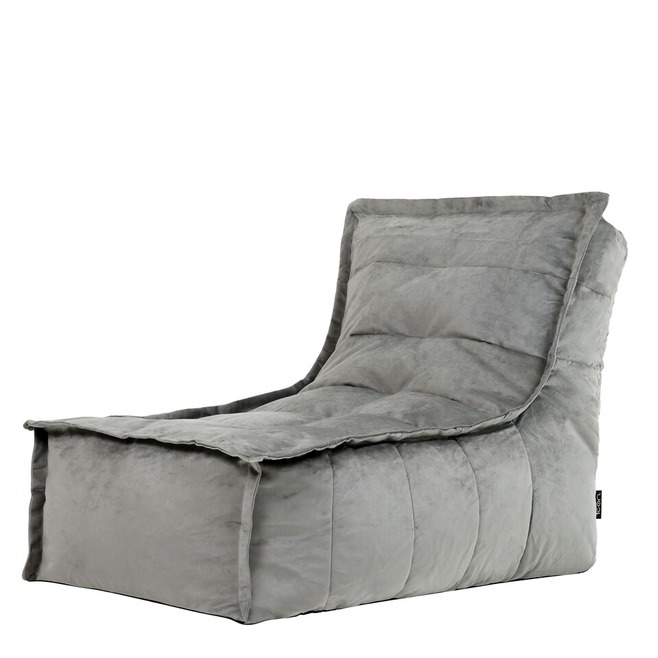 image 1 of icon Dolce Lounger Bean Bag Charcoal Grey Velvet Bean Bag Chair Grey