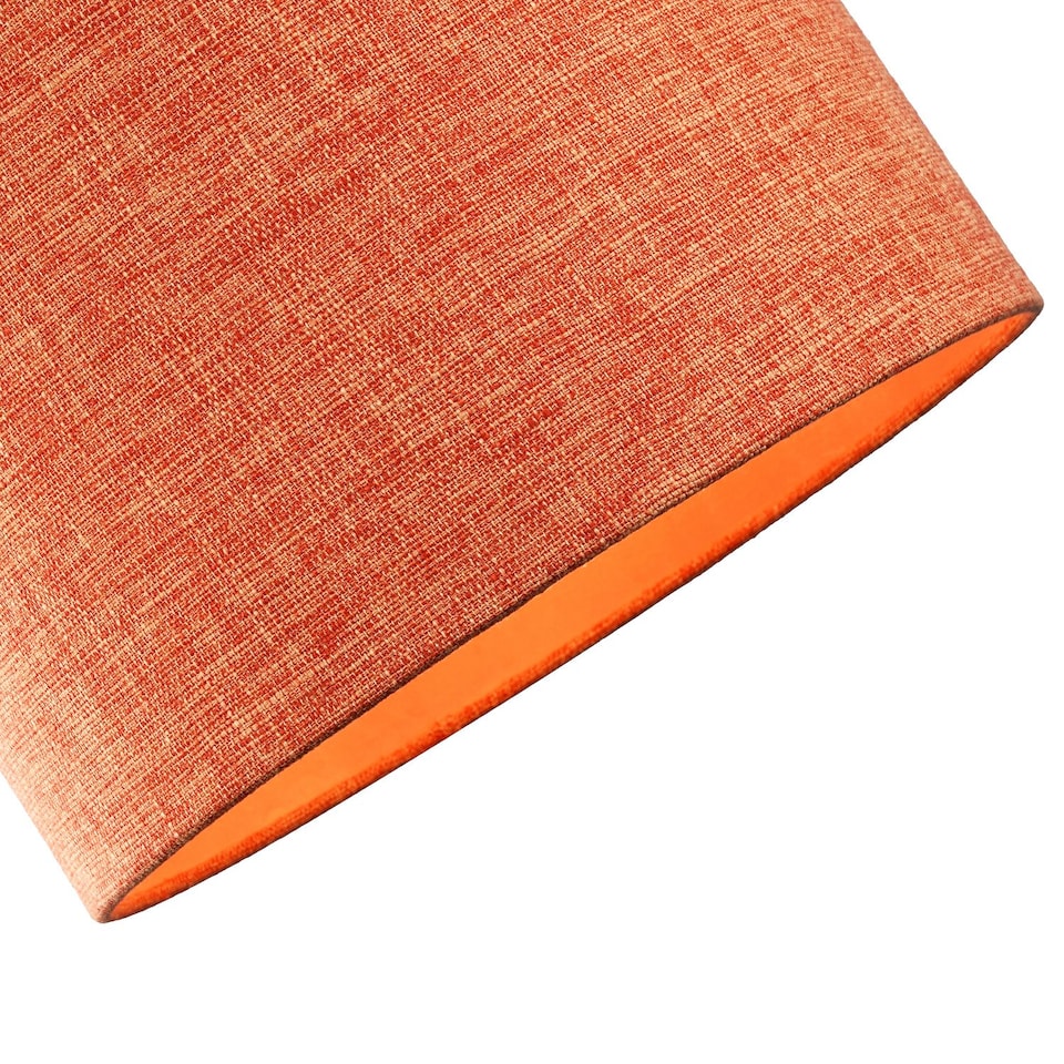 image 1 of Contemporary and Sleek Orange Natural Linen Fabric Drum Lamp Shade 60w Max | Orange | Orange | 1