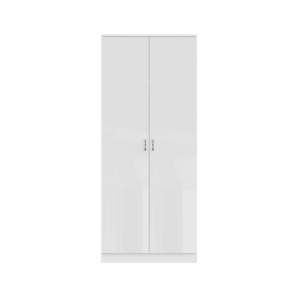 image 1 of FWStyle Chilton 2 Door Wardrobe - White Gloss Front White