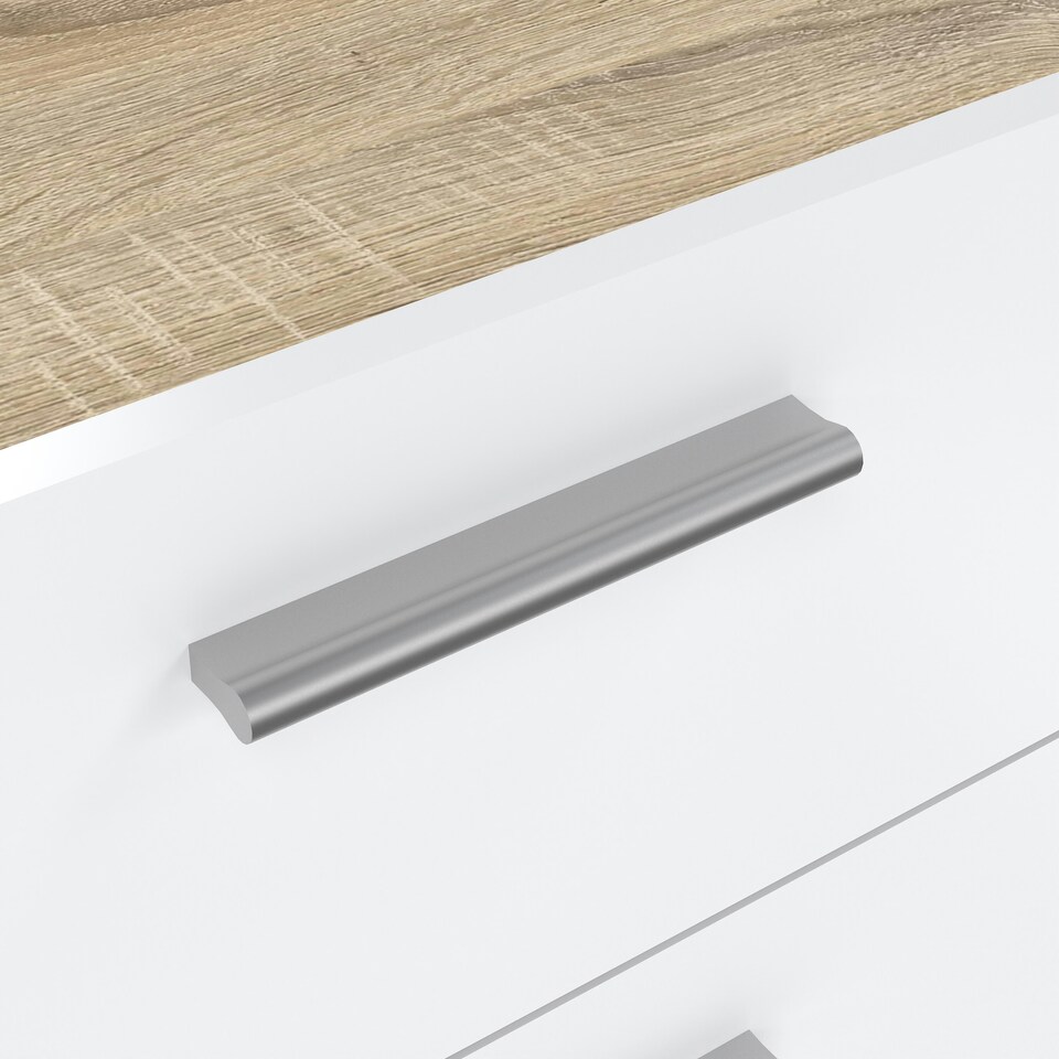 image 1 of Pepe Chest of 5 Drawers in Oak with White High Gloss