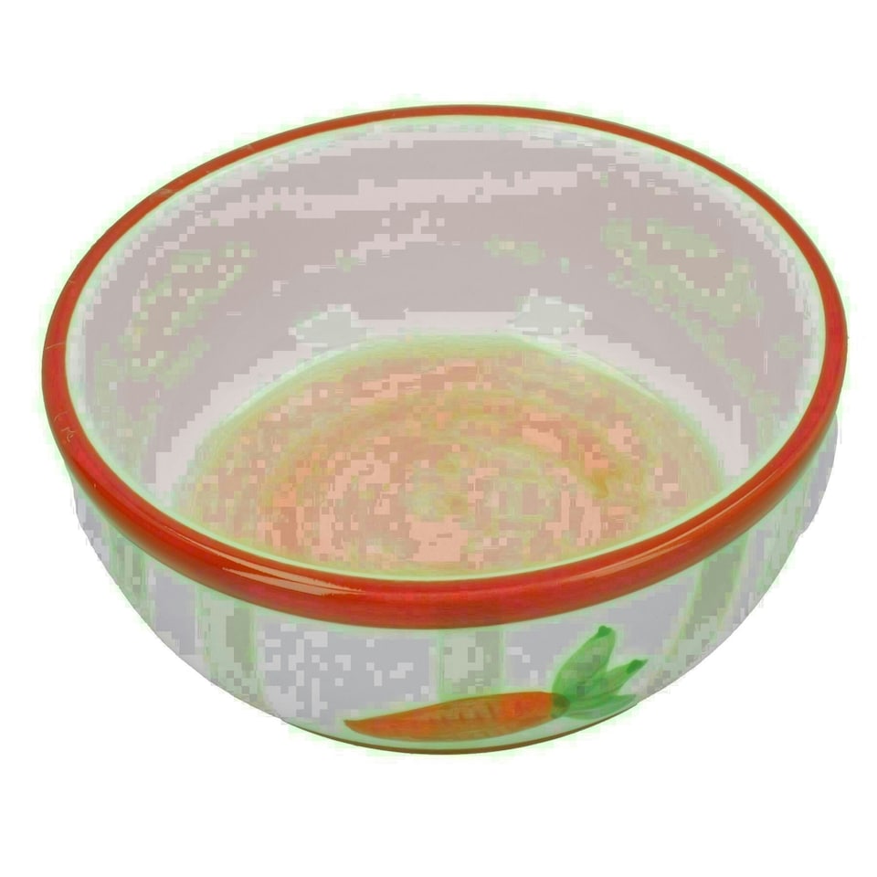 image 1 of 2 Small Animals Rabbit Guinea Ceramic Carrot Stripe Pet Feeding Water Bowls Multi