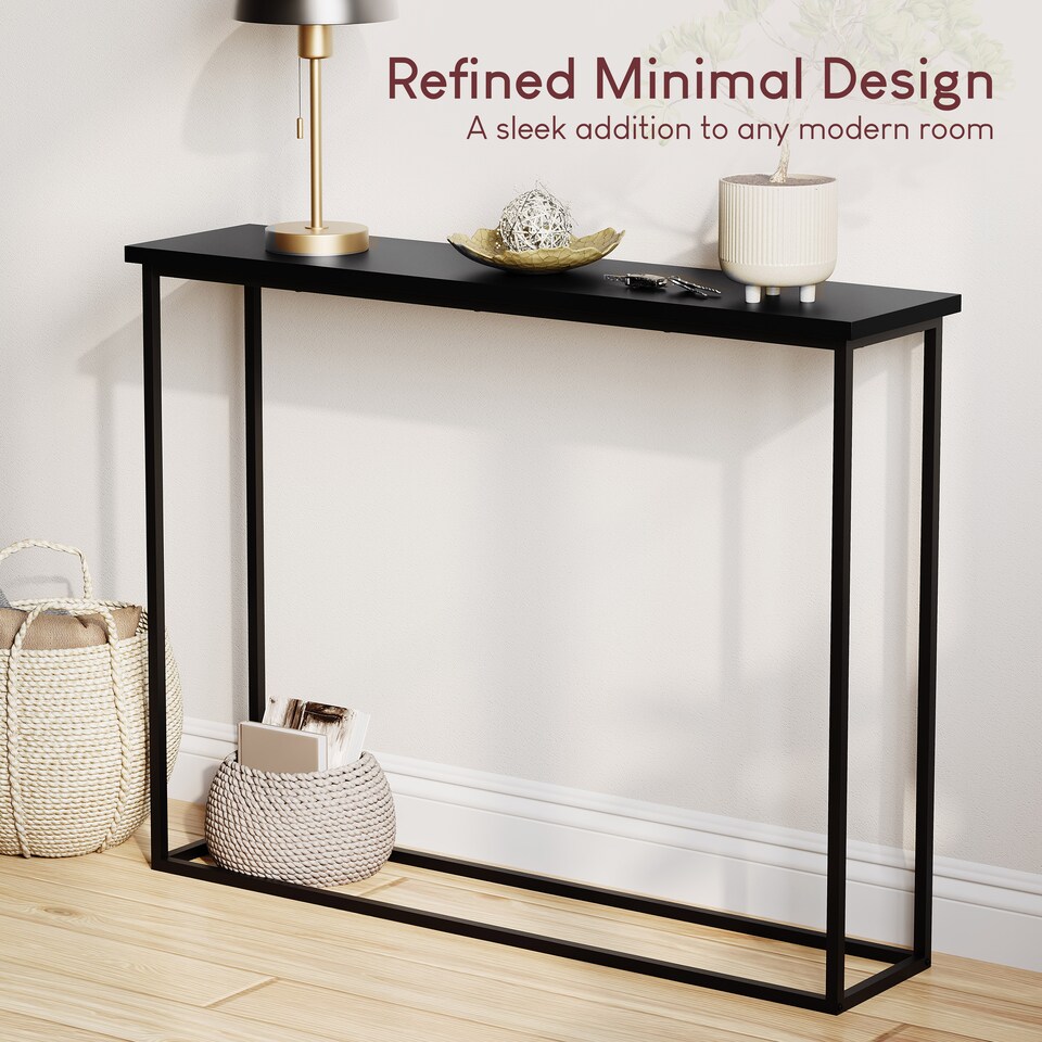 image 1 of Vida Designs Console Table With Metal Leg, Black | Black | Black