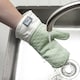 image 3 of Steam Stop™ Silicone Single Oven Glove, Gingham Green | Sage Green