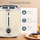 image 8 of HOMCOM Kettle and Toaster Set with LED Screen, 1.7L 3000W Retro Rapid Boil Jug Kettle with Keep Warm Memory Function, 2 Slice Toaster with 6 Browning Controls, Crumb Tray, Cream | Cream