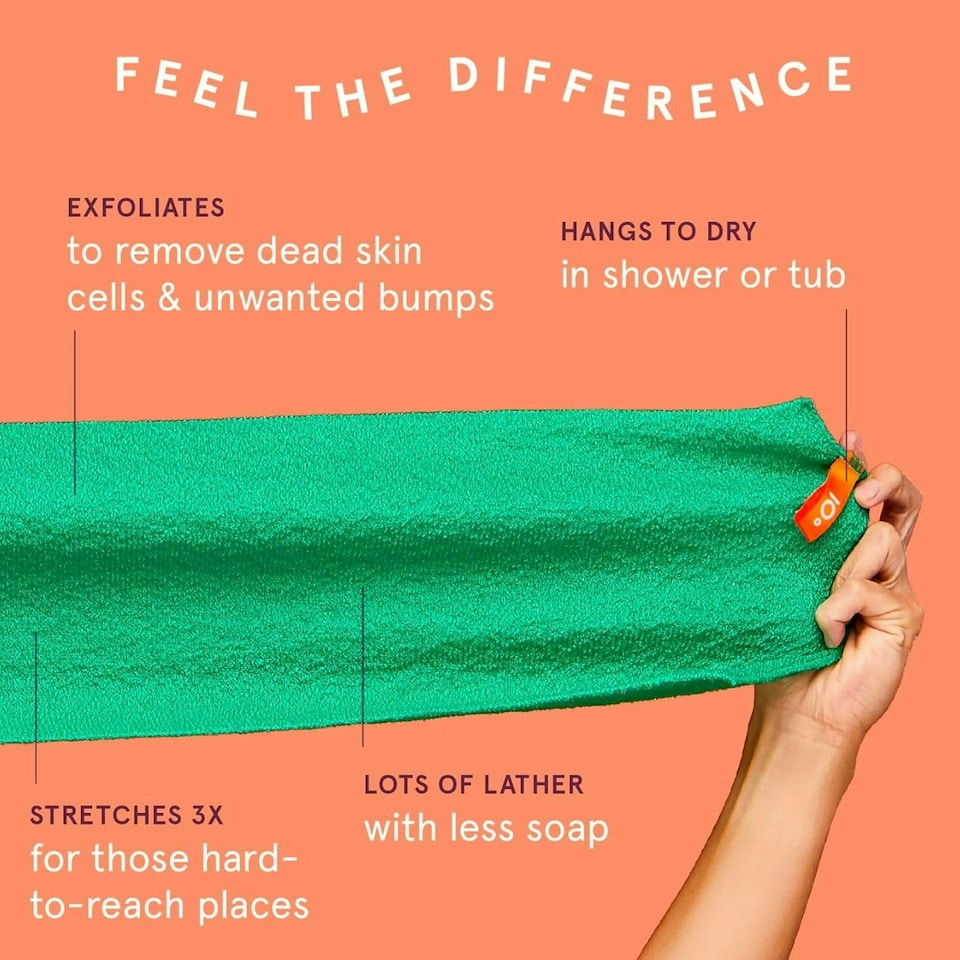 image 1 of Cleanlogic Bath and Body Exfoliating Stretch Bath/Shower Cloth Contains 3 Pairs