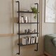 image 2 of 4 Shelf Wall Mounted Wooden Bookshelf With Metal Frame | Multi | Black Marble | One Size | 1