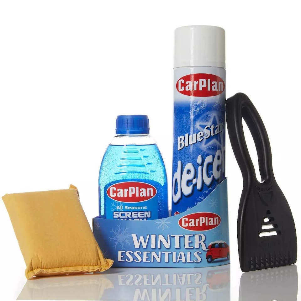 image 1 of Carplan Winter Essential Car Care Travel Kit Scraper De-Icer Screen Wash x3