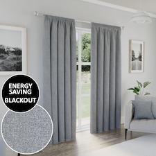 Enhanced Living Dallas 100% Blackout Thermal Grey Curtains with 3" Tape Top Header (PAIR) - 90x108 inch (229x274cm)