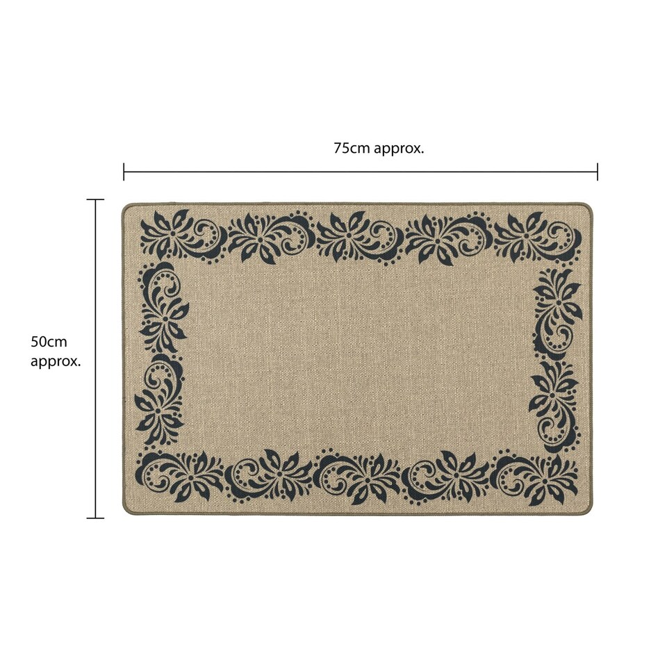 image 1 of JVL Elegance Machine Washable Entrance Doormat and Runner Set - Border