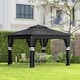 image 2 of Outsunny 3x3(m) Pop Up Gazebo w/ Solar-Powered LED Lights Netting Black
