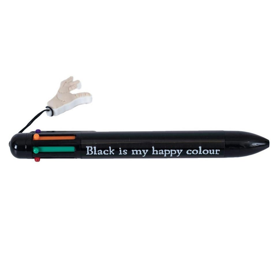 image 1 of Wednesday Multicoloured Pen - Black/White - One Size