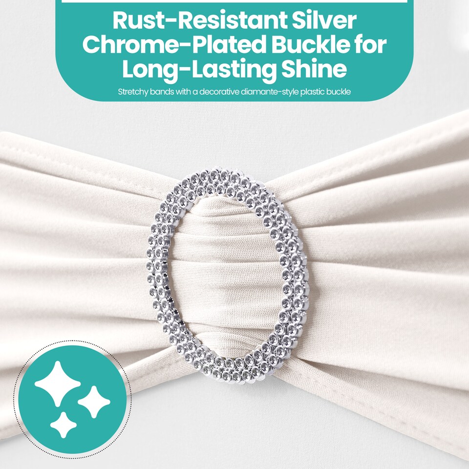 image 1 of 13"x5" Spandex Chair Bands with Slider Buckle, Elastic Chair Sash - 1pc