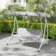 image 8 of Outsunny 3 Seater Garden Bench Cushion Outdoor Seat Pad w/ Ties Light Grey 