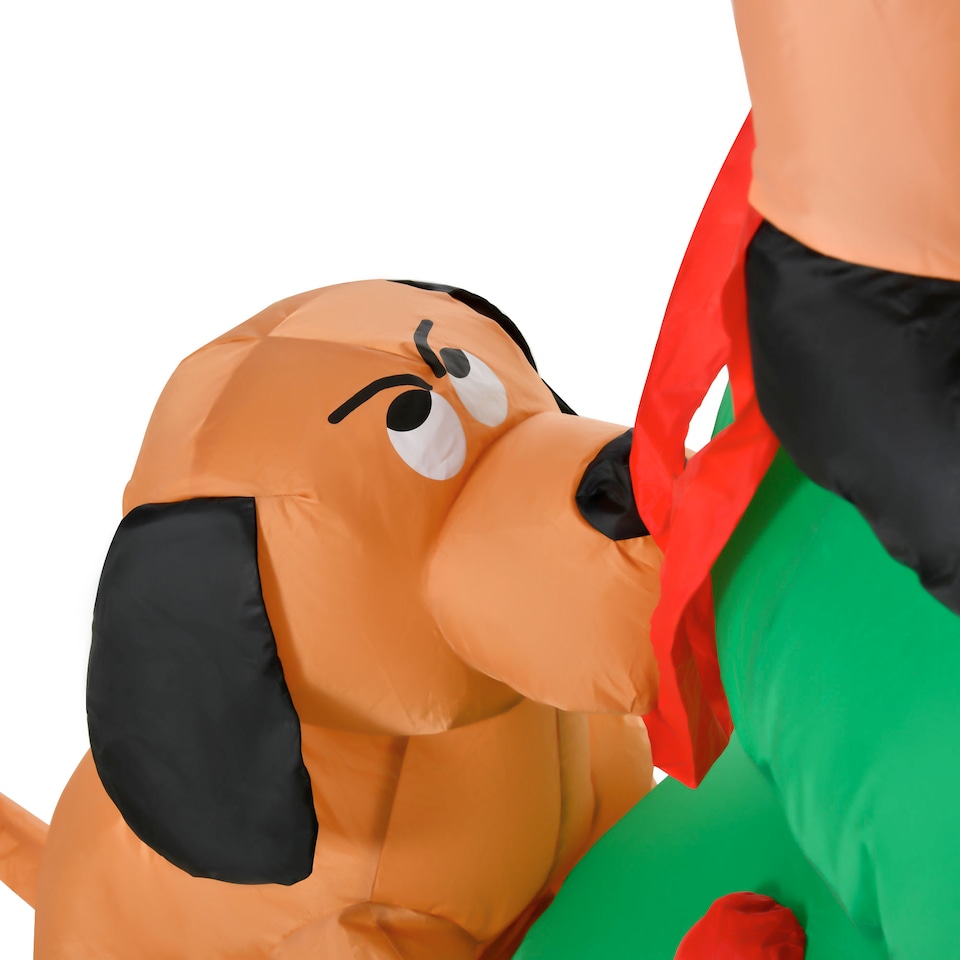 image 1 of HOMCOM 6ft Inflatable Christmas Tree, LED Lighted with Santa Claus Dog for Home Indoor Outdoor Garden Lawn Decoration Party Prop