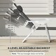 image 6 of Outsunny Folding Sun Lounger with 4-Level Backrest & Headrest, Charcoal Grey 