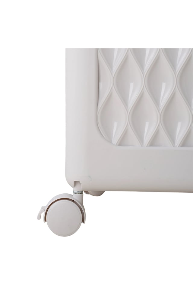 image 1 of Living and Home Foldable Laundry Basket with Casters,Multifunctional Storage Bsket- White, M | White | M