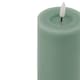 image 2 of Luxe Collection Melt Effect LED Candle - Wax - L8 x W8 x H15 cm - Sage Green | Green