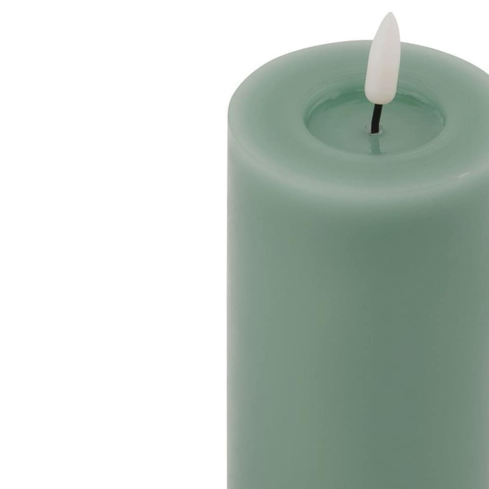 image 1 of Luxe Collection Melt Effect LED Candle - Wax - L8 x W8 x H15 cm - Sage Green | Green