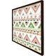 image 3 of Colourful striped gold style triangles (Picutre Frame) White | XL