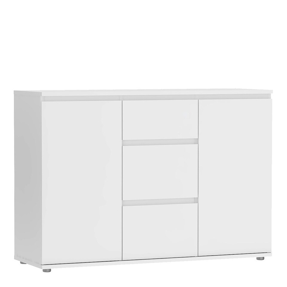 image 1 of Nova Sideboard 3 Drawers 2 Doors in White