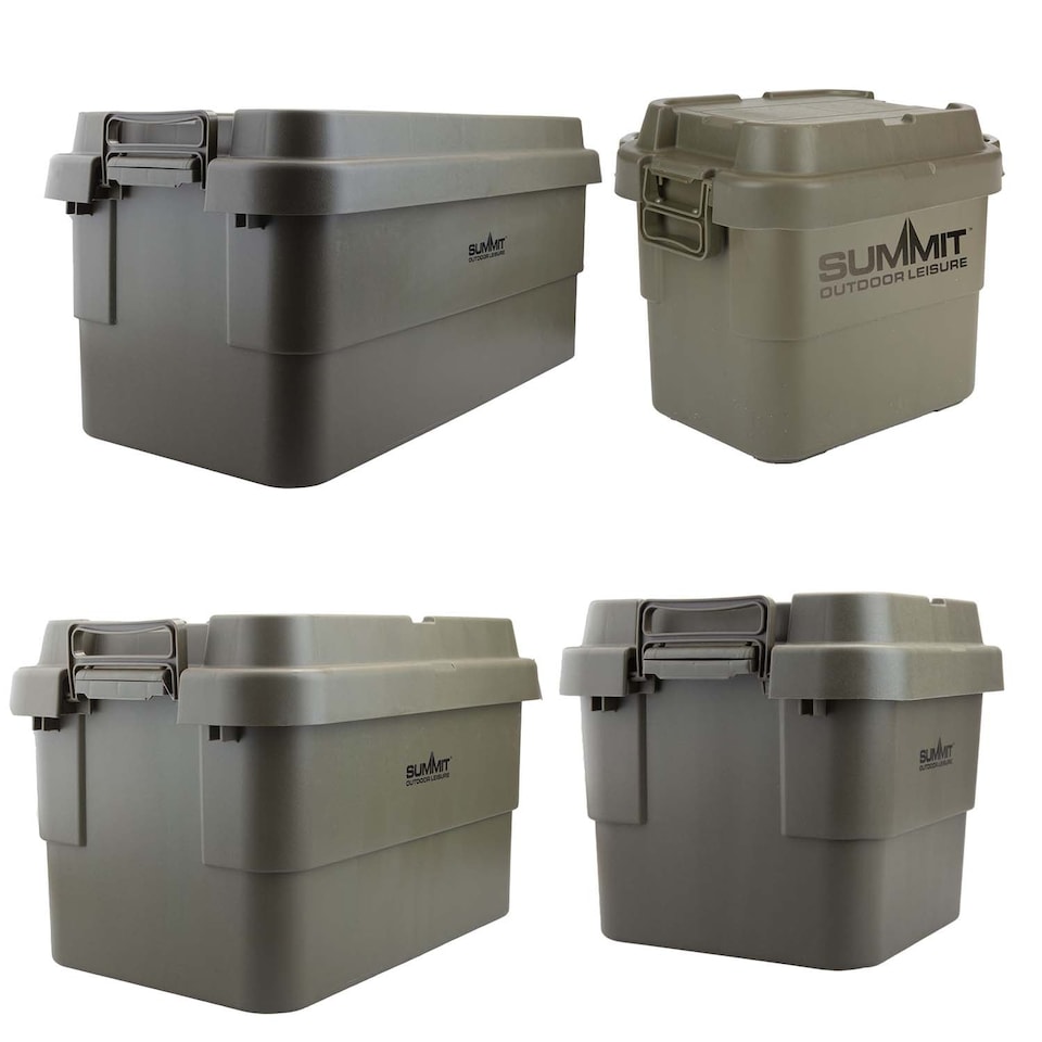image 1 of vfm-estore green storage box with carry handles - camping storage