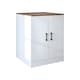 image 1 of Roomart Low Washing Machine Cabinet with Doors White and Oak